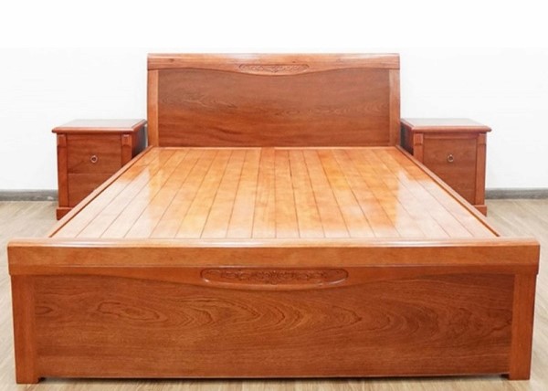 giường gỗ xoan đào tối giản