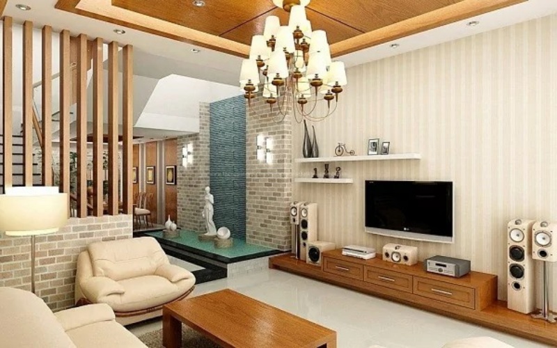 Không dán chúng lên toàn bộ tường. Mà sử dụng ở một vài vị trí làm tăng tính thẩm mỹ như sau sofa, kệ tivi, gần với rèm cửa, kệ. Từ đây, căn phòng khách nhà ống sẽ trở nên ấn tượng và tinh tế hơn.