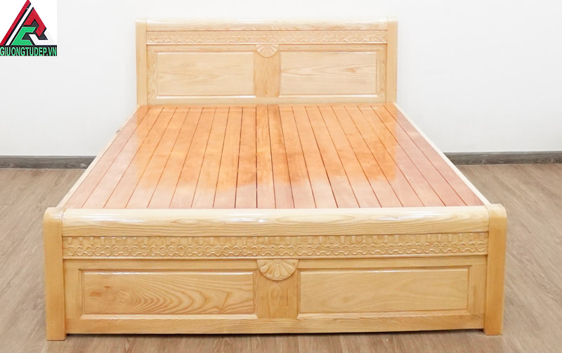 Mẫu giường gỗ sồi hiện đại đơn giản, tinh tế