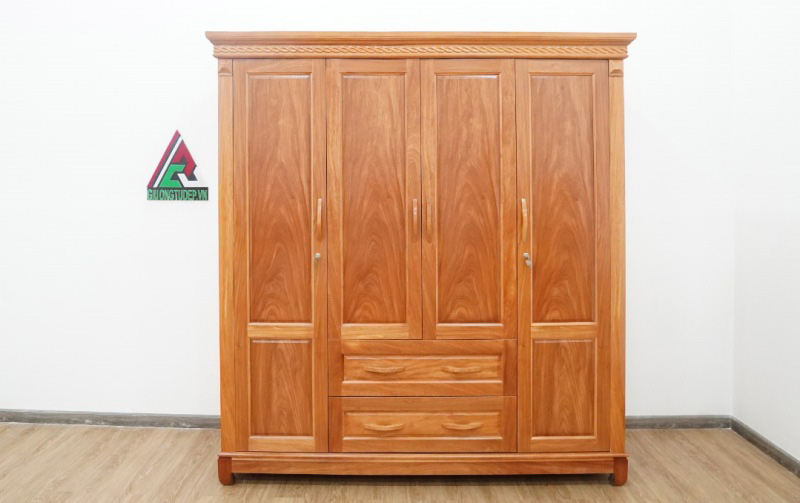 Tủ áo gỗ đinh hương 3 buồng, 4 cánh