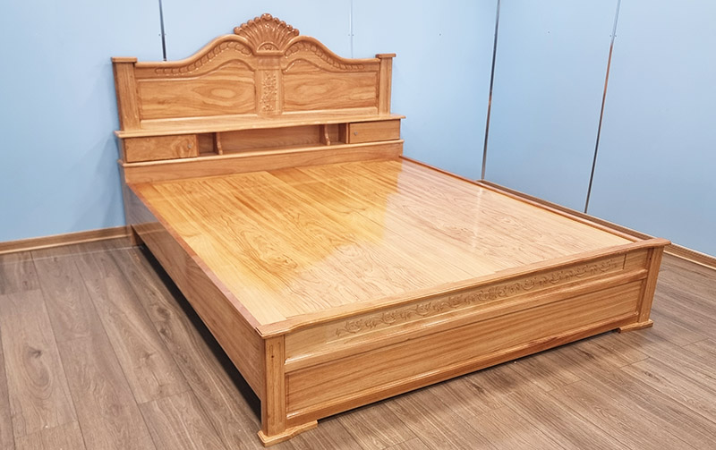giường gỗ có ngăn kéo đầu giường