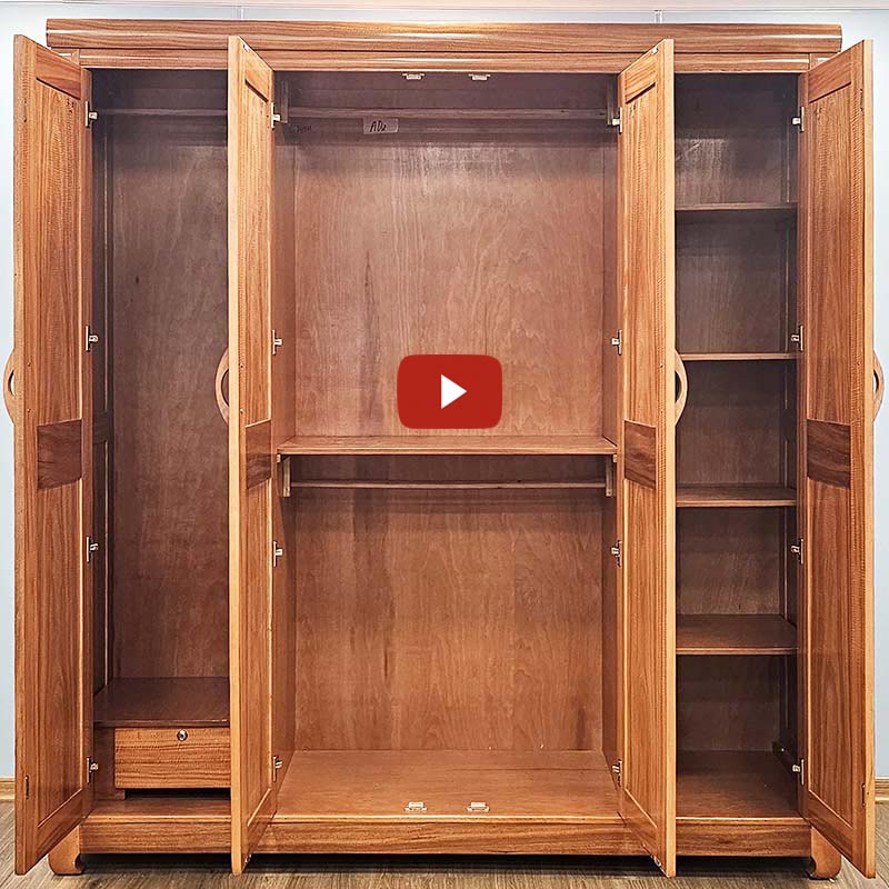 Mẫu tủ quần áo đẹp gỗ xoan đào