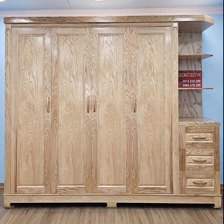 Tủ quần Áo Gỗ Sồi 4 cánh
