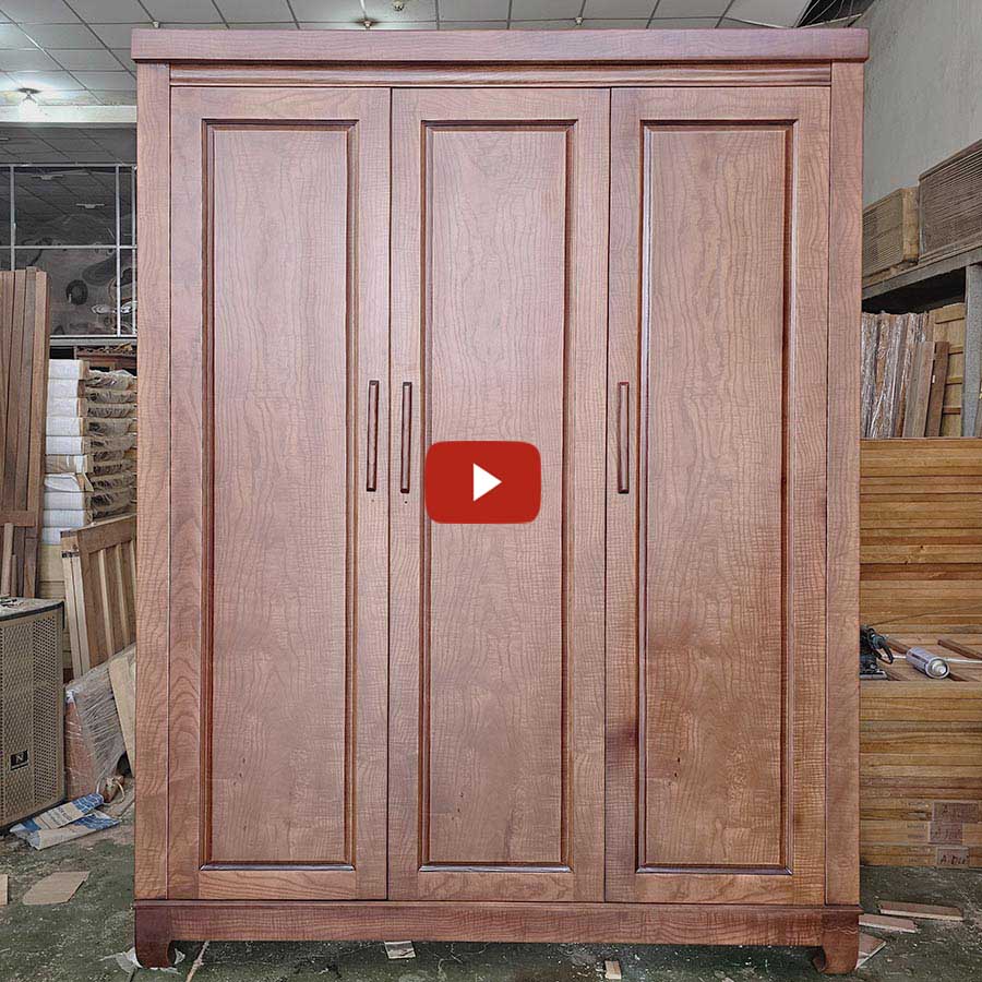 Tủ Quần Áo Gỗ Sồi Màu Óc Chó