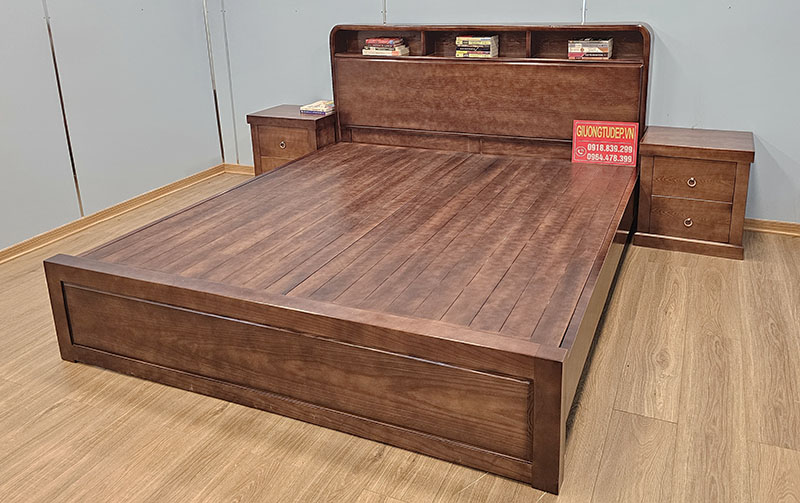 Giường Ngủ Hiện Đại Màu Gỗ Óc Chó