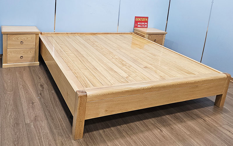 Mẫu giường ngủ đẹp hiện đại Gỗ Pơ Mu