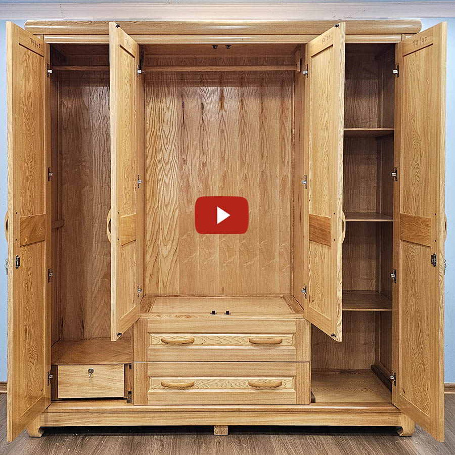 Tủ Quần Áo Hiện Đại Gỗ Pơ Mu