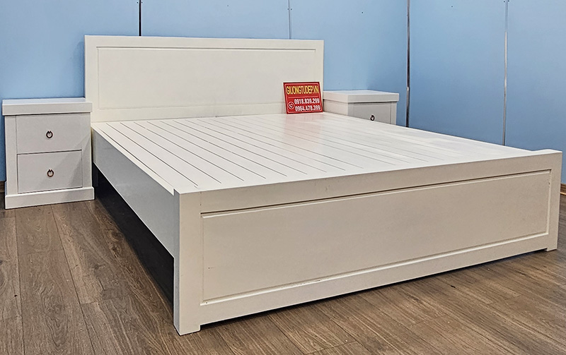 Mẫu Giường Ngủ Màu Trắng Hiện Đại Giá Rẻ