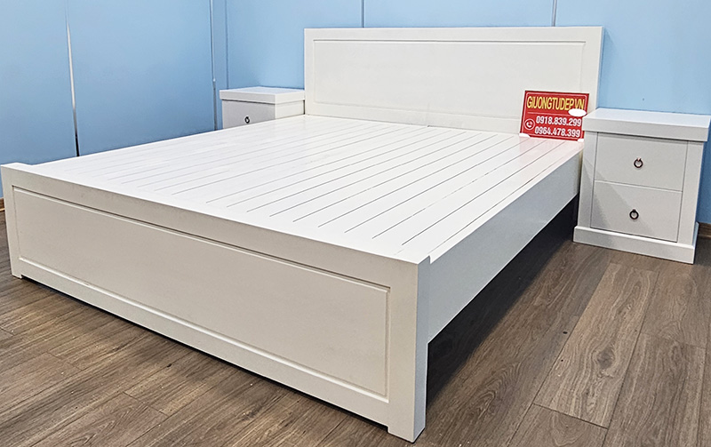Mẫu Giường Ngủ Màu Trắng Cáo Cấp Đẹp