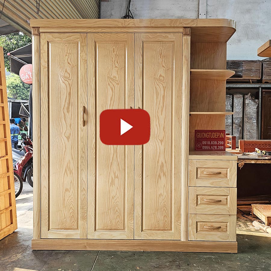 Tủ áo 2 buồng có kệ trang trí