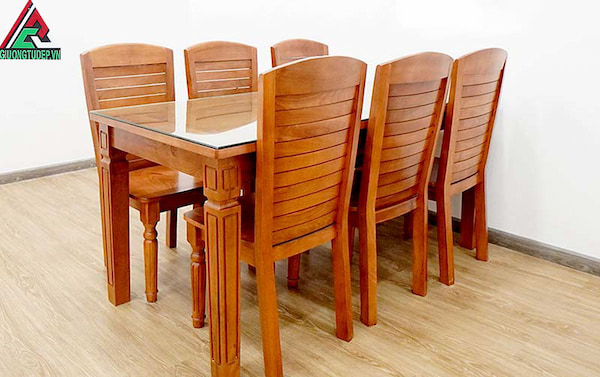 bộ bàn an 6 ghế gỗ tự nhiên