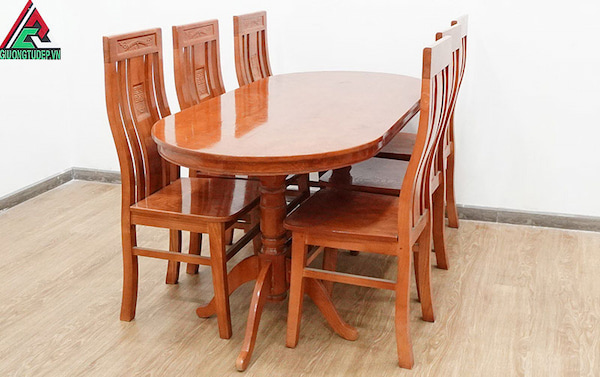 bộ bàn an 6 ghế gỗ tự nhiên