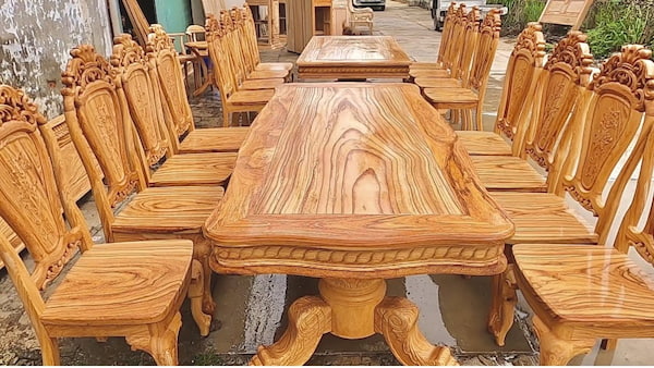 bàn ăn gỗ tự nhiên nguyên khối