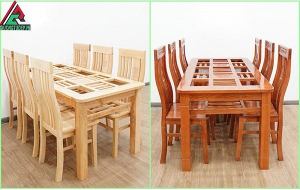 bàn ăn gỗ sồi 6 ghế
