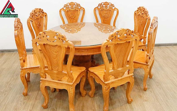 bàn tròn gỗ tự nhiên