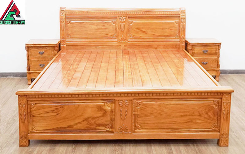 Giường gỗ đỏ mang vẻ đẹp quý phái và ấn tượng