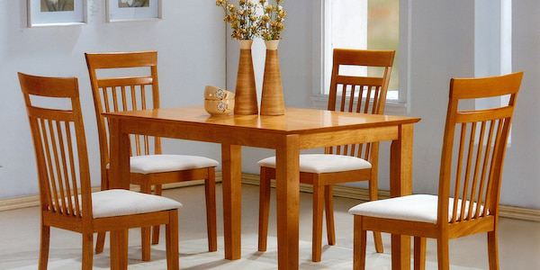 bộ bàn ăn 4 ghế gỗ tự nhiên