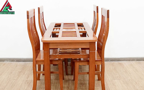 bộ bàn ăn 4 ghế gỗ tự nhiên