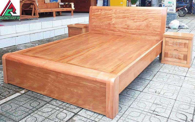 Giường gỗ đinh hương GN30 dạt phản kiểu cuốn trơn