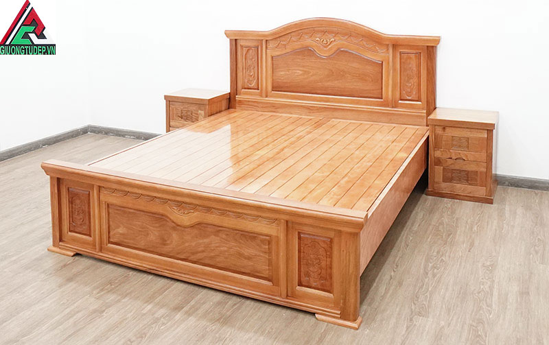 Mẫu giường gỗ đinh hương GN15 dạt phản kiểu nữ hoàng