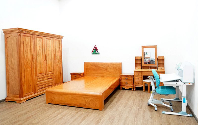 combo nội thất dùng cho phòng ngủ bằng gỗ gõ đỏ