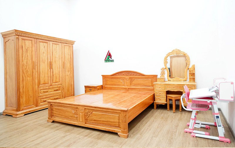 Mua combo phòng ngủ gỗ gõ đỏ CB34 tại GIUONGTUDEP.VN bạn hoàn toàn có thể an tâm về chất lượng