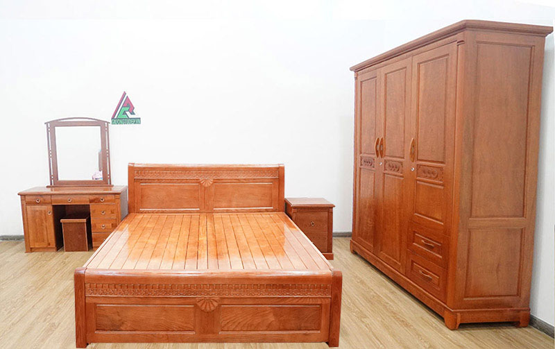 Combo phòng ngủ gỗ sồi CB95 với màu sắc tự nhiên được nhiều người ưa chuộng