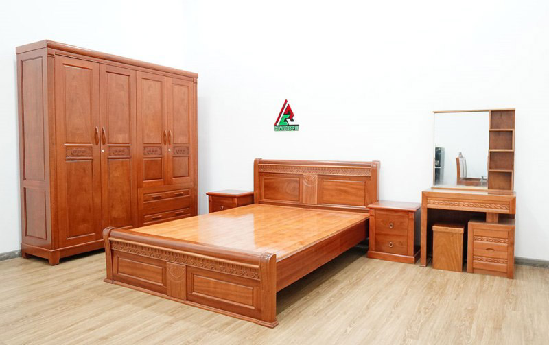 Bộ combo phòng ngủ gỗ xoan đào CB04 luôn mới, bền đẹp theo thời gian khi được sử dụng và bảo quản đúng cách