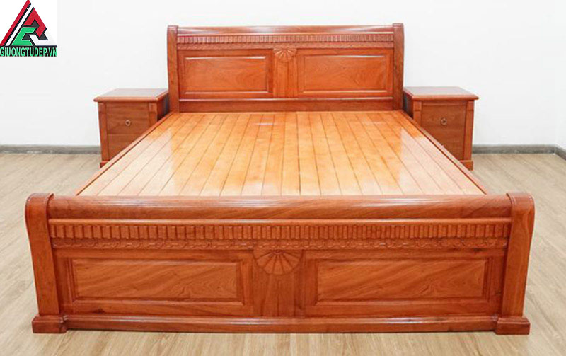 Giường gỗ hương đá GN56 kiểu quạt dạt phản sang trọng và tinh tế