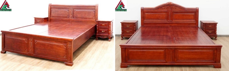 Tuỳ thuộc vào kích thước kiểu dáng mà giường gỗ căm xe có giá khác nhau