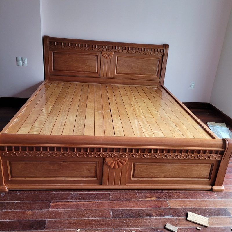 Nội Thất Giường Tủ Đẹp vừa hoàn thành lắp đặt giường gỗ đinh GN09 tại quận Tân Phú, TPHCM