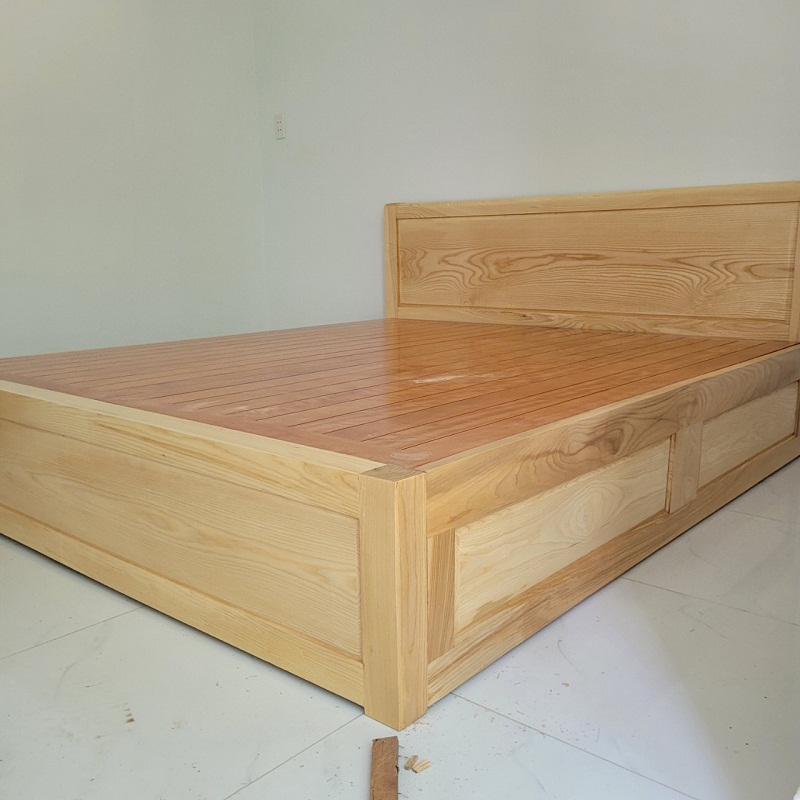 Nội Thất Giường Tủ Đẹp vừa hoàn thành lắp đặt giường gỗ sồi GN93