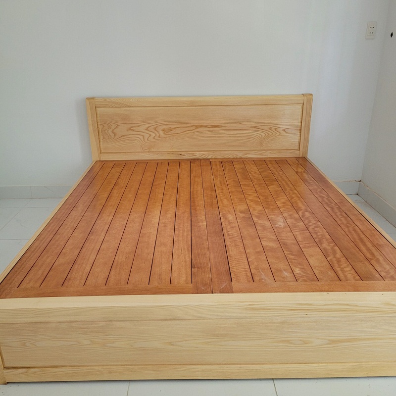 Nội Thất Giường Tủ Đẹp vừa hoàn thành lắp đặt giường gỗ sồi GN93