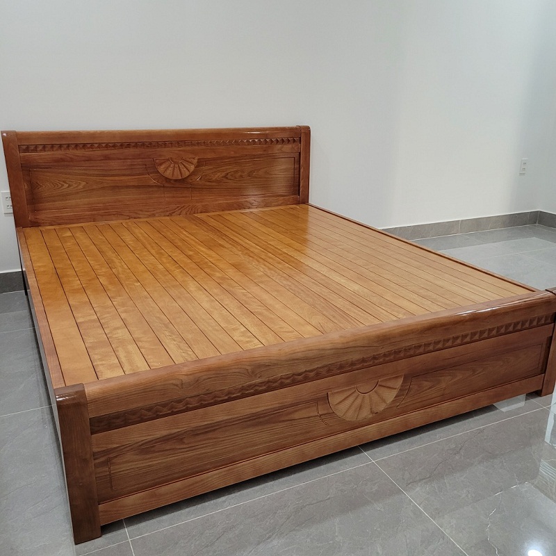 Nội Thất Giường Tủ Đẹp vừa hoàn thành lắp đặt giường gỗ sồi GN94 cho khách quận 12, TP HCM