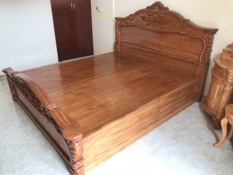 Nội Thất Giường Tủ Đẹp vừa hoàn thành lắp đặt giường gỗ gõ đỏ, bàn trang điểm gỗ gõ đỏ