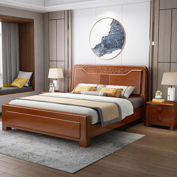 giường gỗ căm xe cho phòng rộng