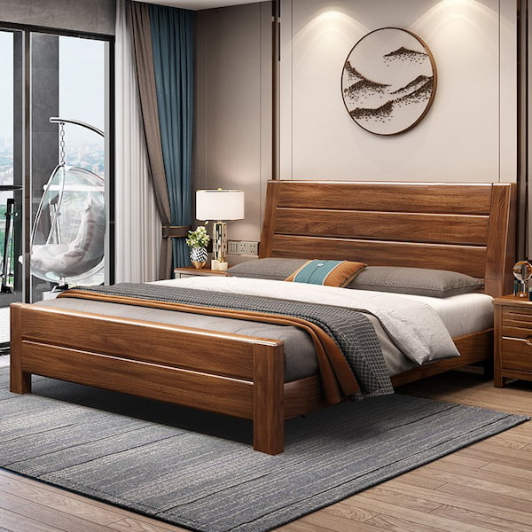 giường gỗ căm xe kiểu cá tính