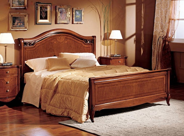 giường gỗ căm xe biệt thự