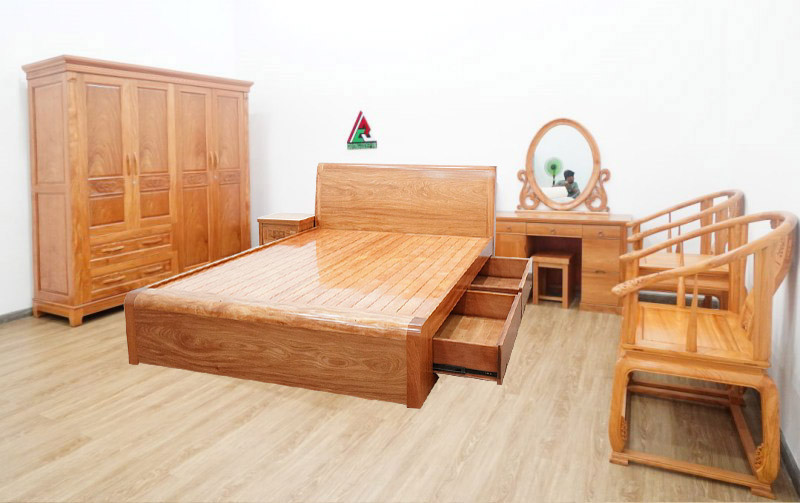 Combo giường tủ gỗ đinh hương