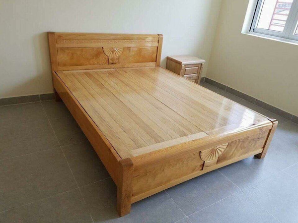 giường gỗ sồi tự nhiên 