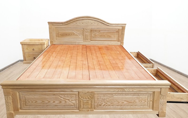 giường gỗ sồi