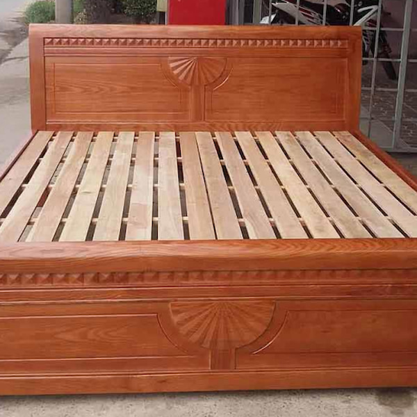 giường gỗ xoan đào 1 6m