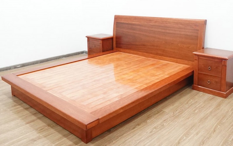 Giường ngủ gỗ xoan đào kiểu Nhật