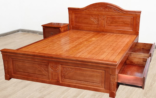 giường hộp gỗ sồi