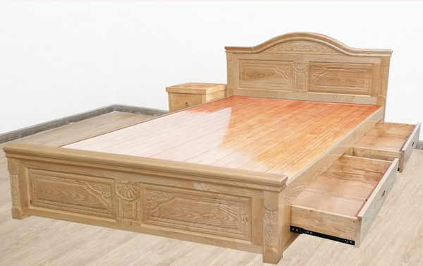 giường hộp gỗ sồi