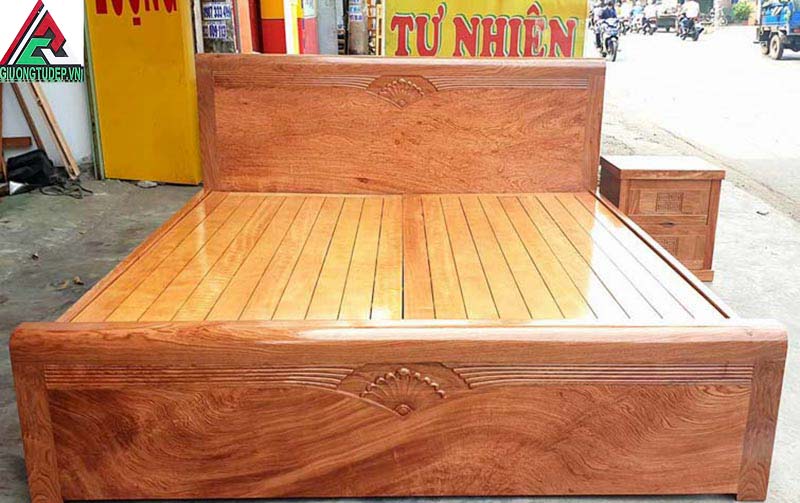 Giường gỗ hương đá GN61 dạt phản kiểu năm chỉ
