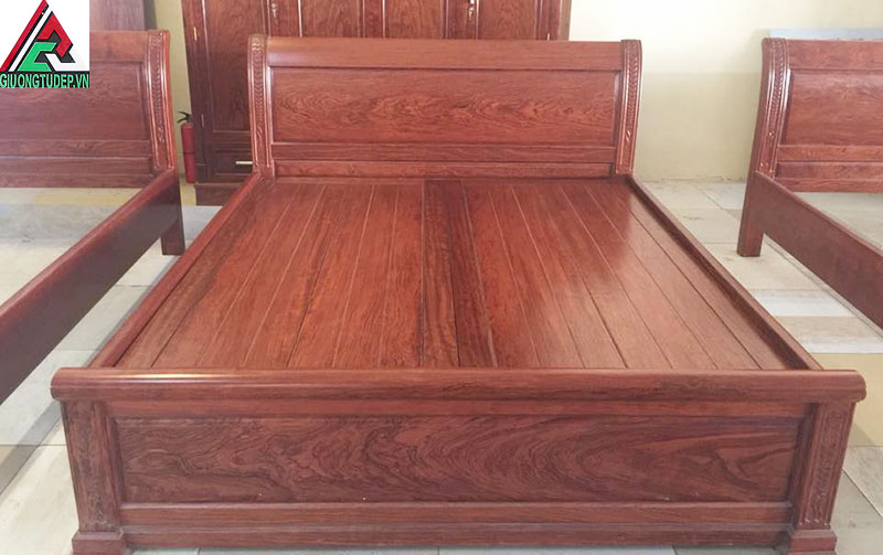 Giường ngủ gỗ cẩm lai GN82 dạt phản kiểu trơn đơn giản nhưng tuyệt đẹp