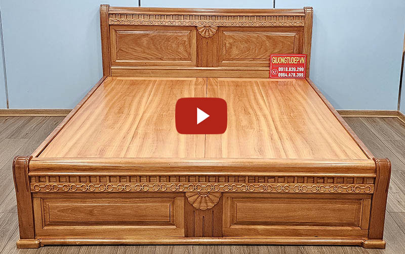 Giường ngủ gỗ đỏ chữ X - Sang Trọng - Bền Đẹp
