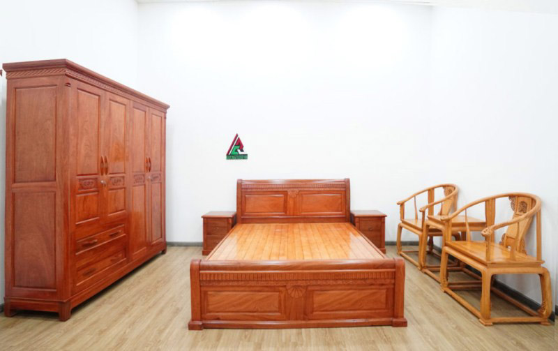 Giường ngủ gỗ hương đá 1m6x2m của Nội Thất Giường Tủ Đẹp có giá hợp lý