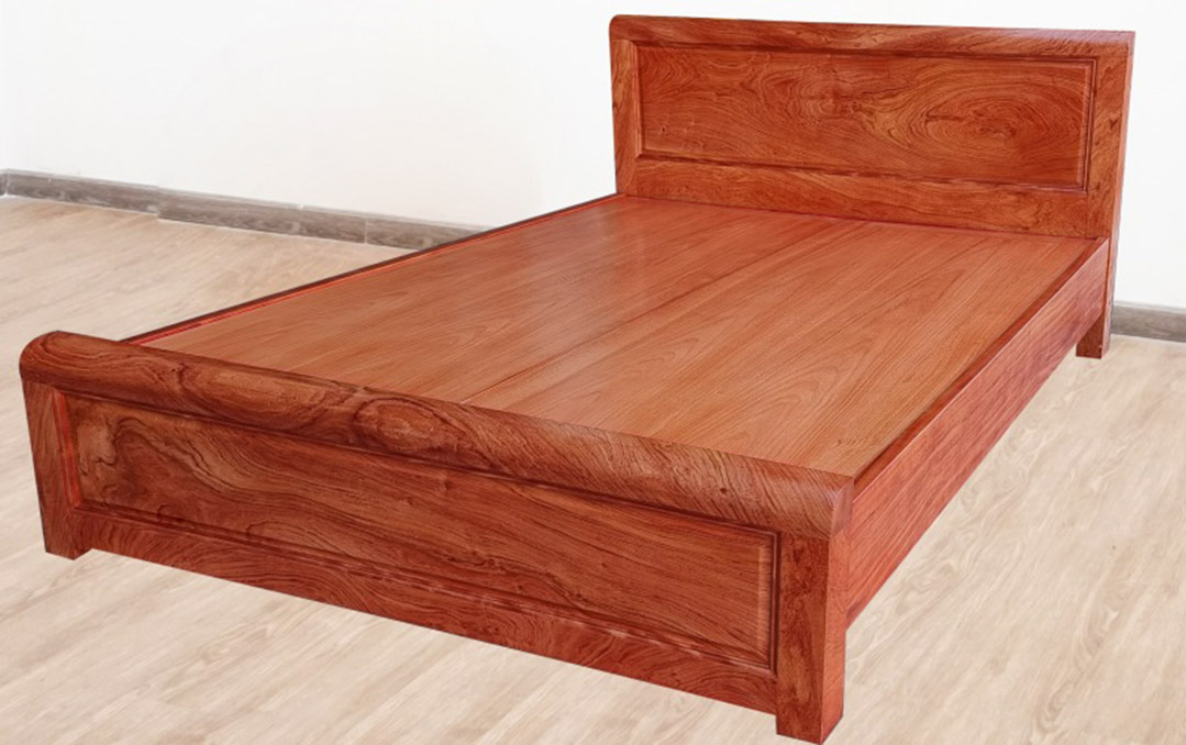 Chọn mua giường gỗ hương đá trơn hiện đại chất lượng cao tại GIUONGTUDEP